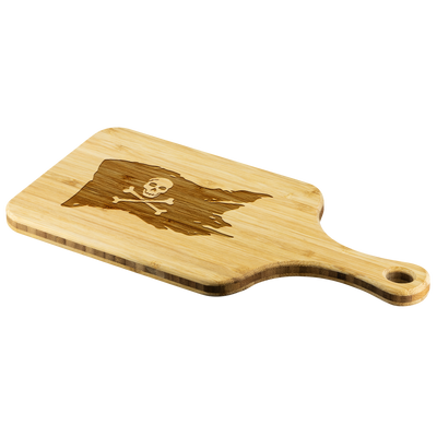 Pirates flag with skull and cross bones - Wood Cutting Board With Handle