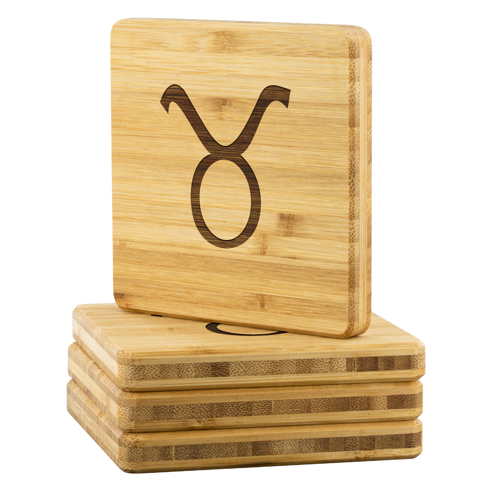Zodiac Taurus Bamboo Coaster (set of 4)