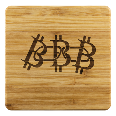 Bitcoin Bamboo Coaster (set of 4)