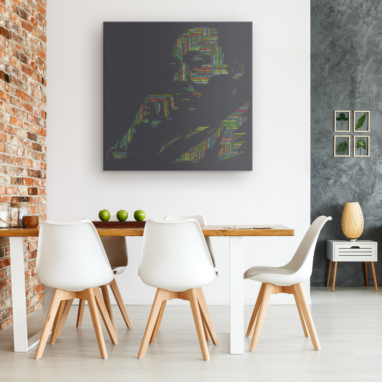 I have a dream, Martin Luther King word cloud potrait - Square Gallery Canvas Wrap wall art