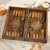 Wood mosaic backgammon set, 'Mesopotamian Match'