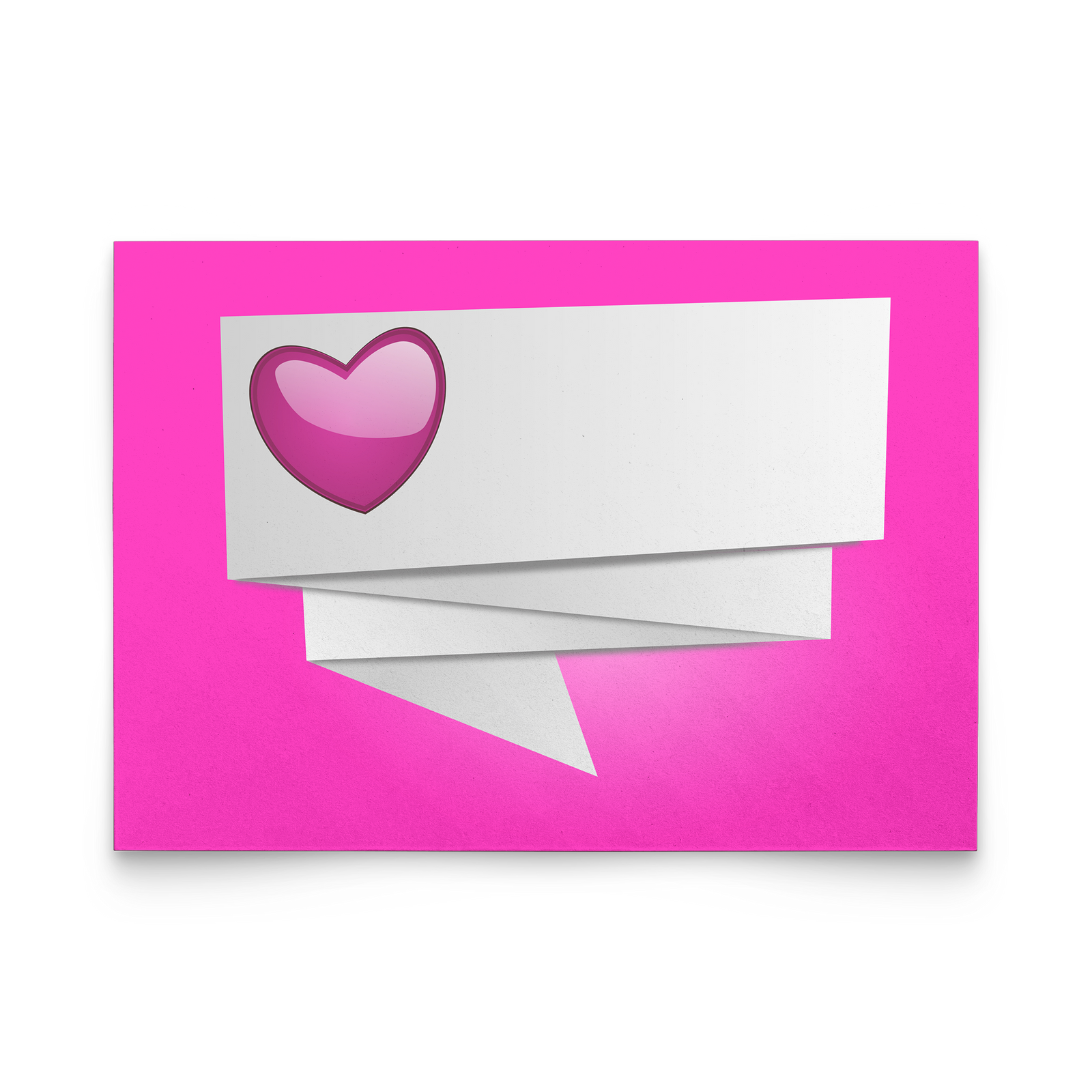 Pearly pink heart with lot blank place to write your name - Flat Greeting Card (Pack of 10/30/50 pcs)