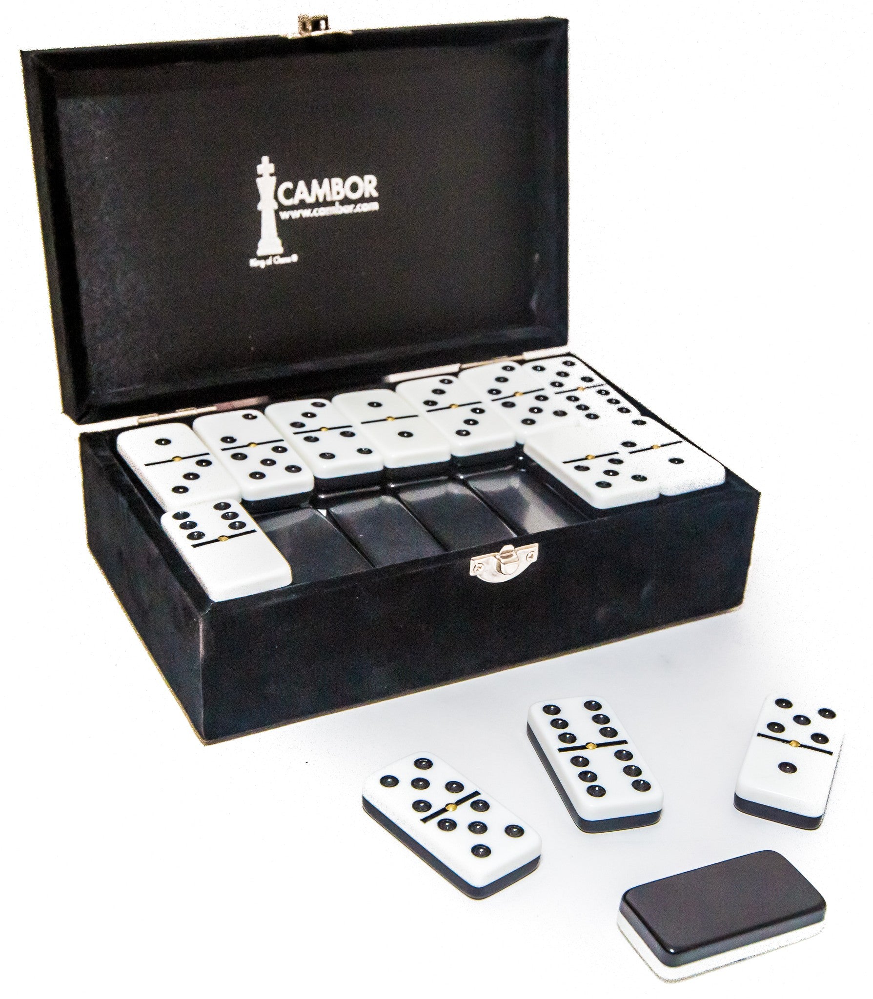Jumbo Size Double Nine Dominoes Set Two Tone with elegant velvet case