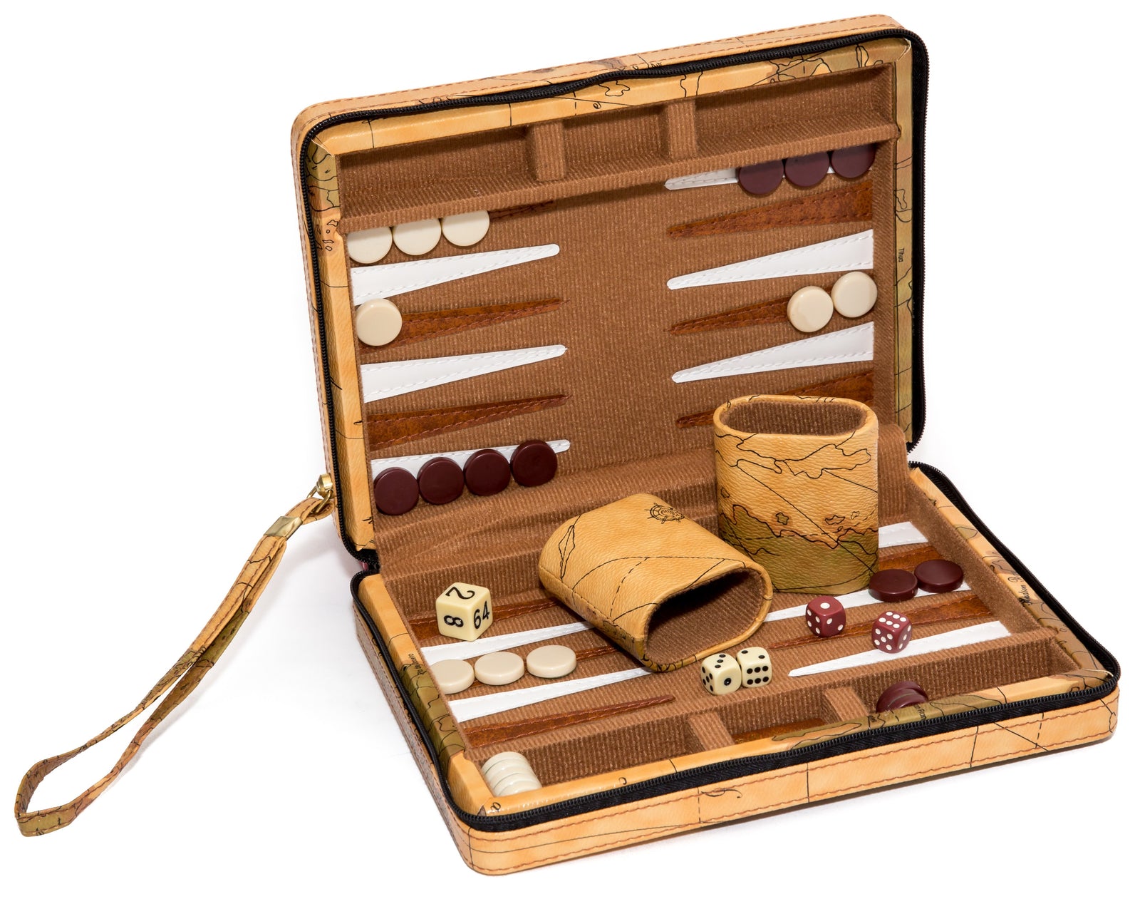 Travel size Zipper Map Backgammon