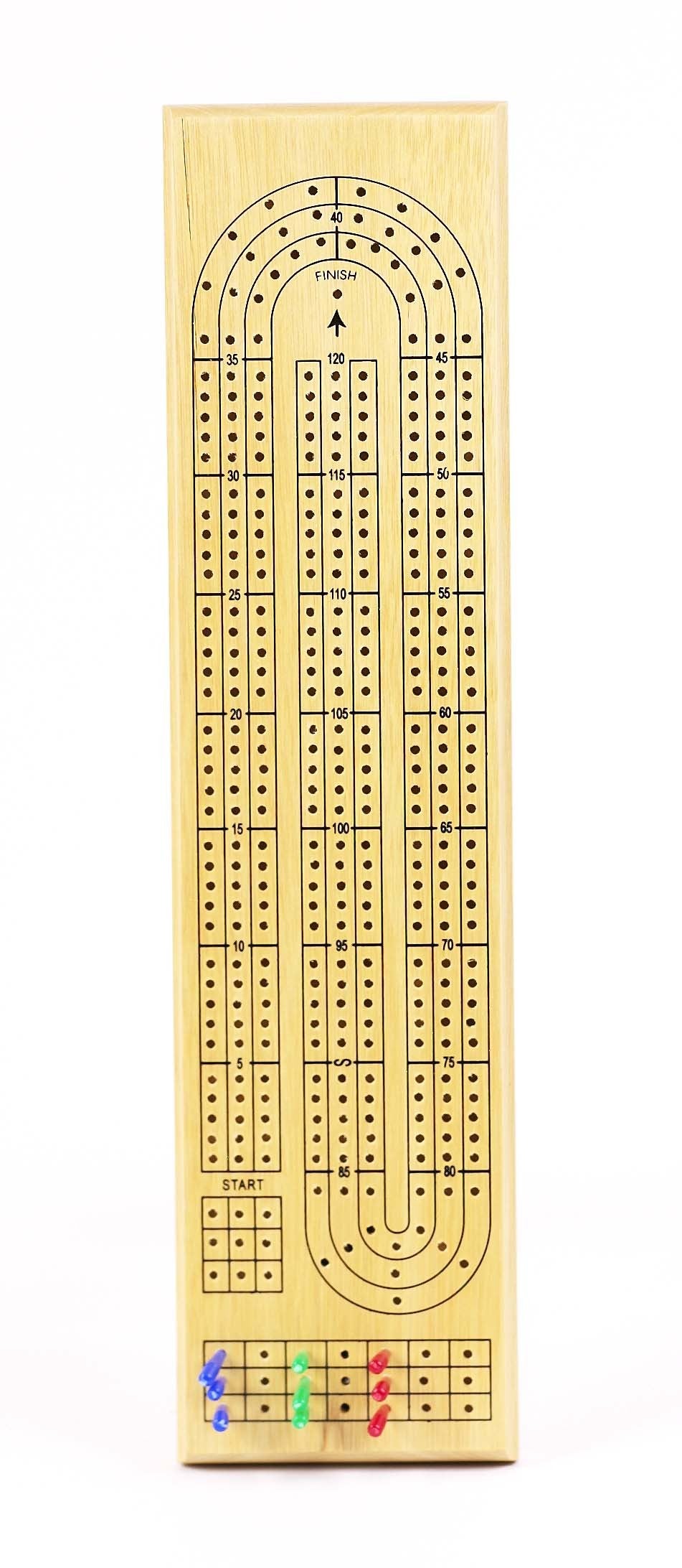 Triple Track Wood Cribbage board