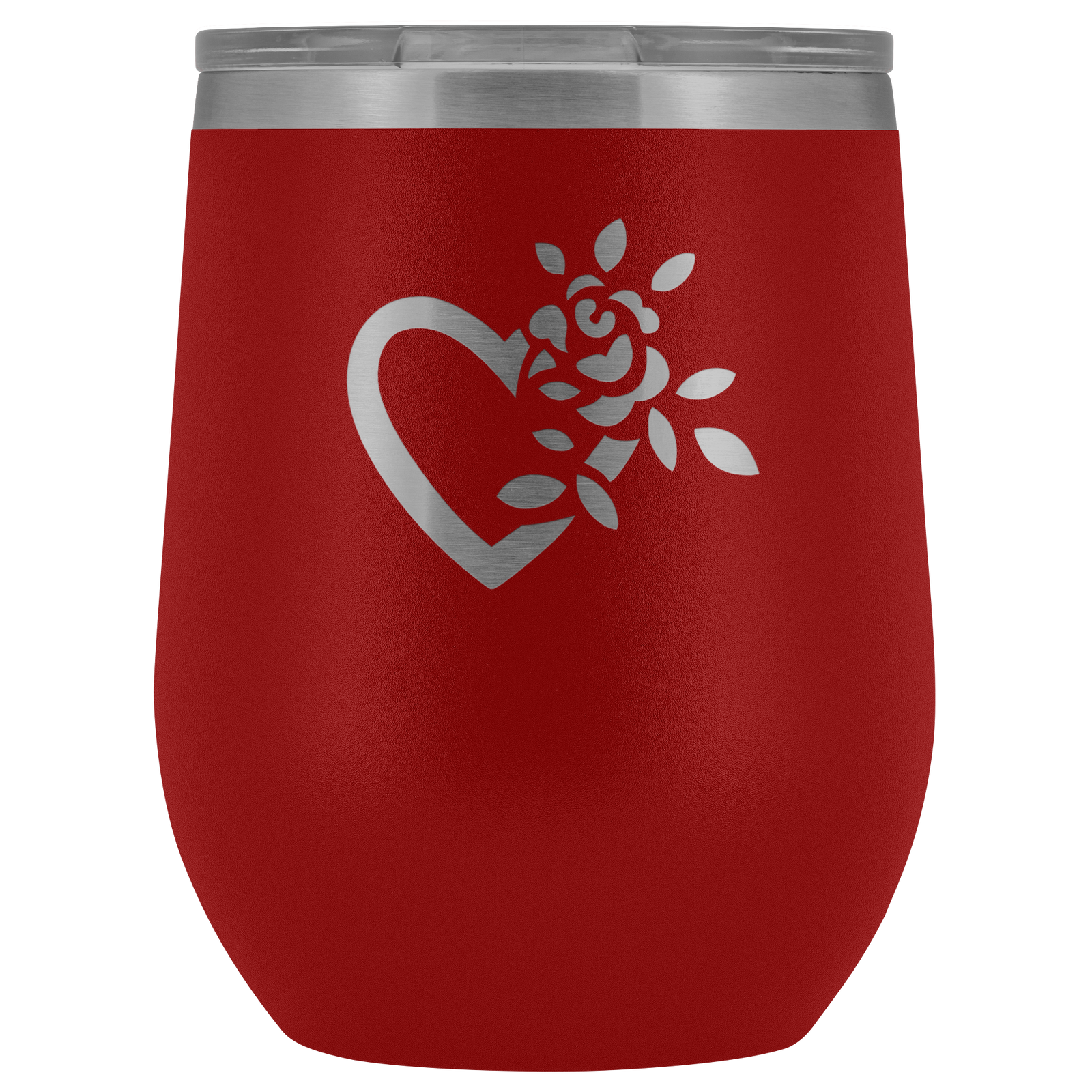 Laser etched flowering heart Wine Tumbler