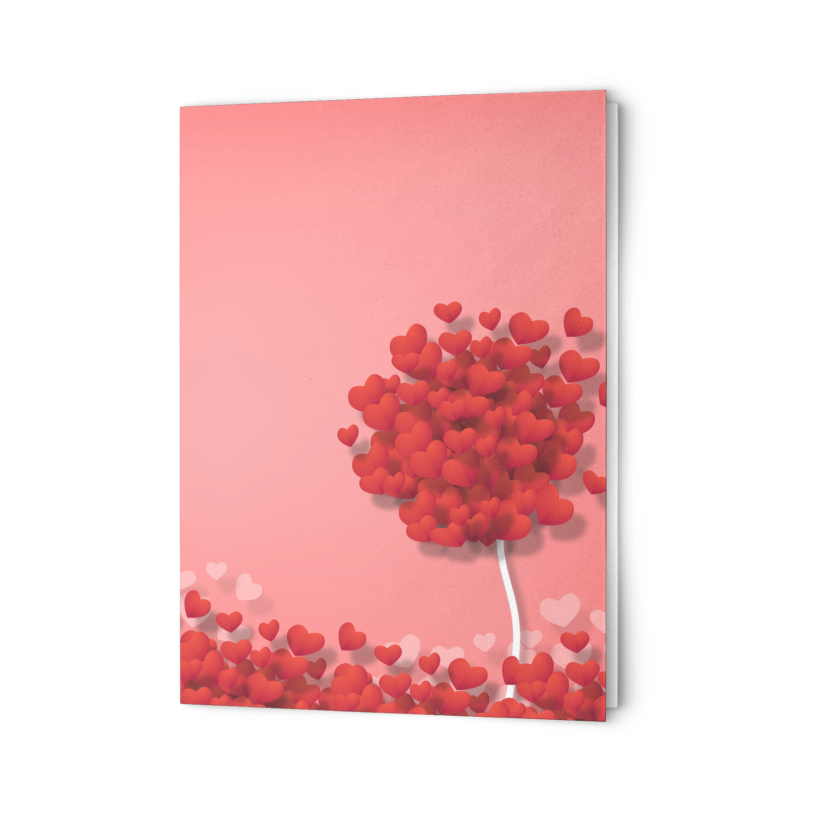 Two trees full of hearts - Folded Greeting card (Pack of 10/30/50 pcs)