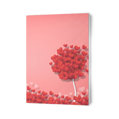 Two trees full of hearts - Folded Greeting card (Pack of 10/30/50 pcs)