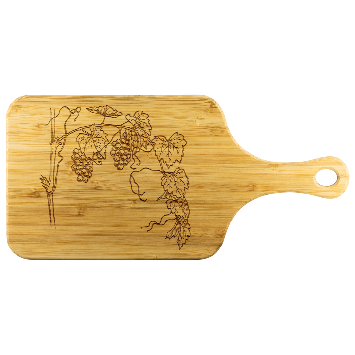 Grape Vines - Wood Cutting Board With Handle