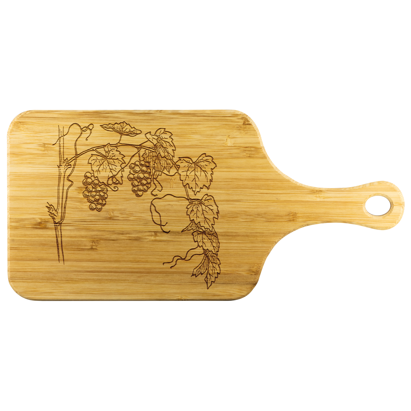 Grape Vines - Wood Cutting Board With Handle