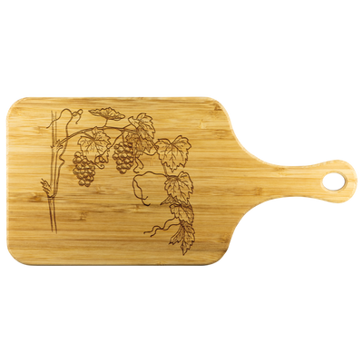 Grape Vines - Wood Cutting Board With Handle