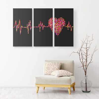 The rhythm of heart - 3 Piece Canvas wall art